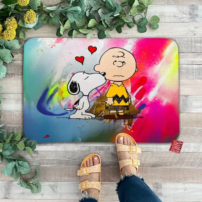 Snoopy and Charlie Brown Doormat