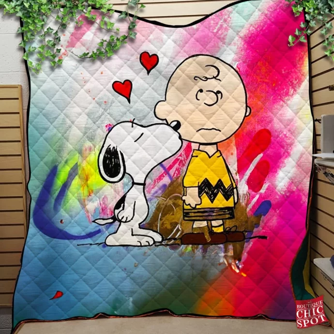 Snoopy and Charlie Brown Quilt Blanket