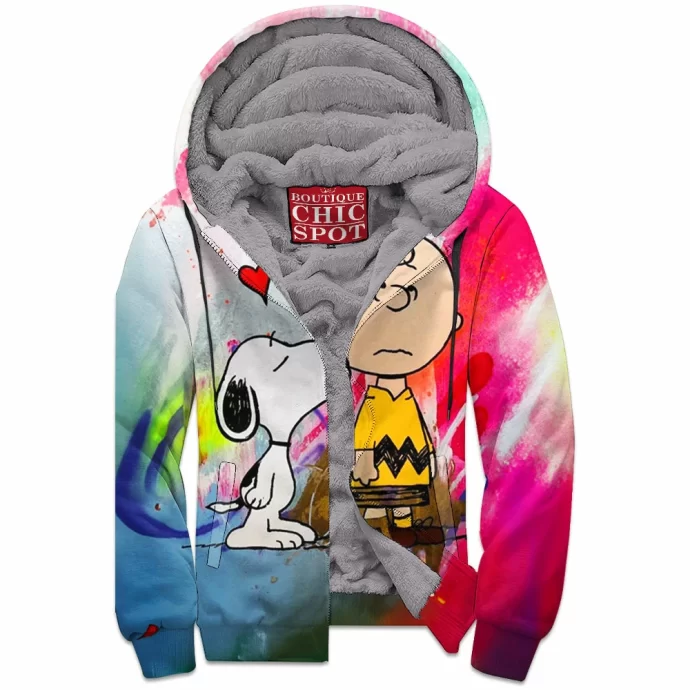 Snoopy and Charlie Brown Zip Fleece Hoodie