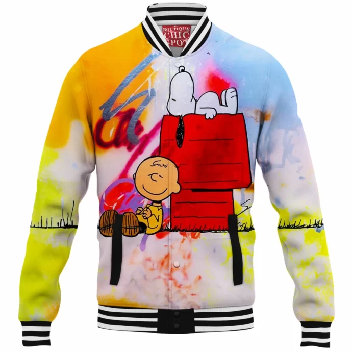 Snoopy and Charlie Brown Baseball Jacket