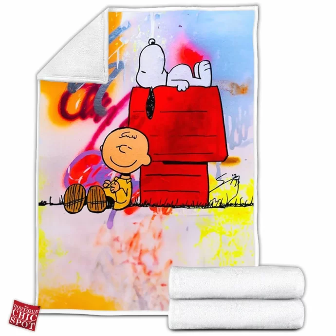 Snoopy and Charlie Brown Fleece Blanket