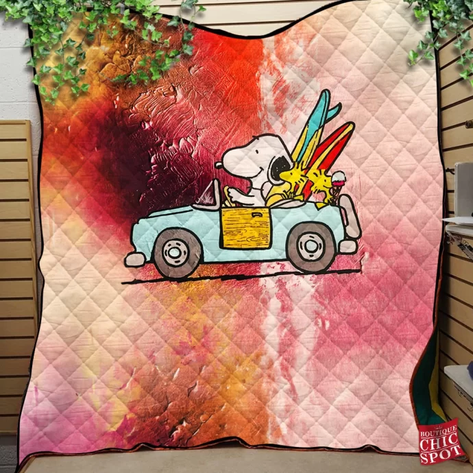 Snoopy and Woodstock Quilt Blanket