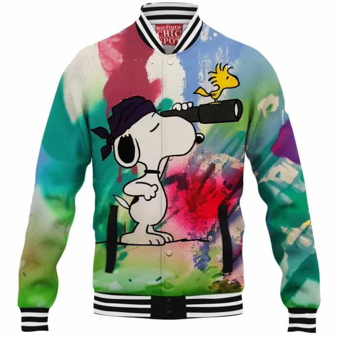 Snoopy and Woodstock Baseball Jacket