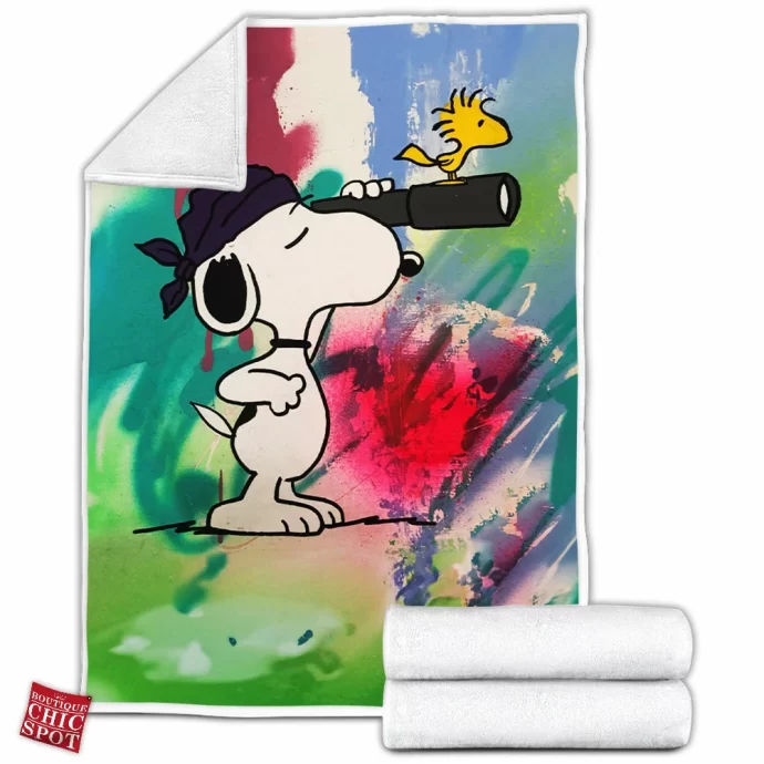 Snoopy and Woodstock Fleece Blanket