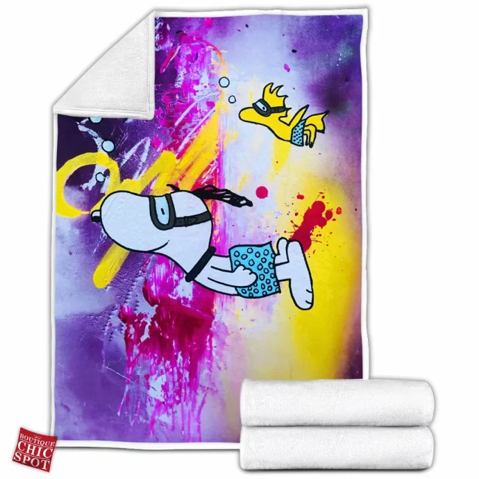 Snoopy and Woodstock Fleece Blanket