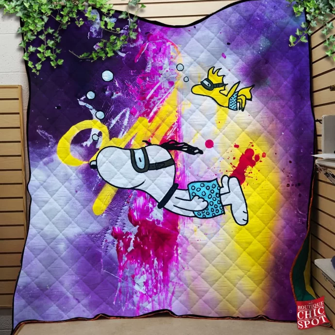 Snoopy and Woodstock Quilt Blanket