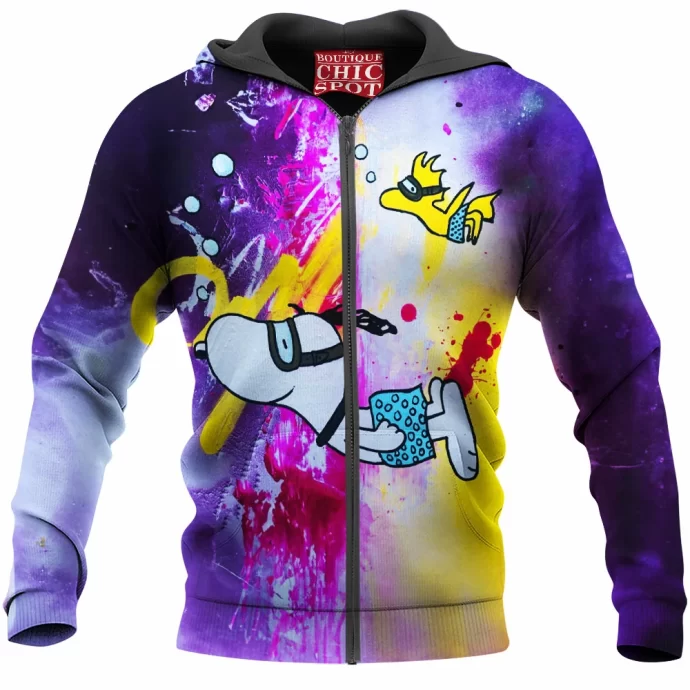 Snoopy and Woodstock Zip Hoodie