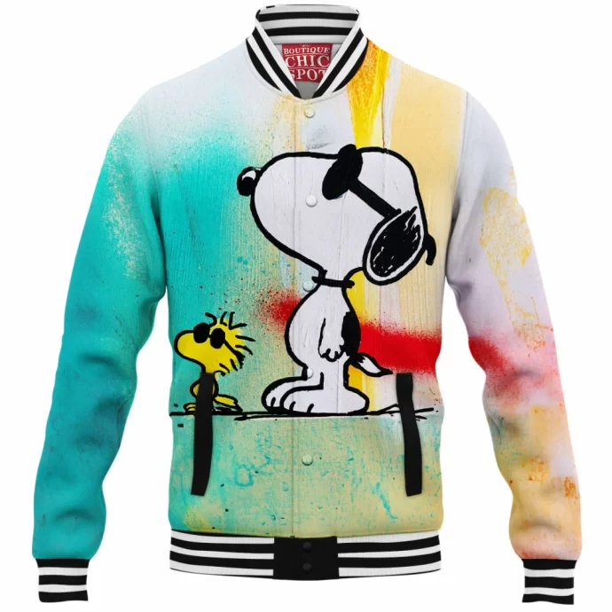 Snoopy and Woodstock Baseball Jacket