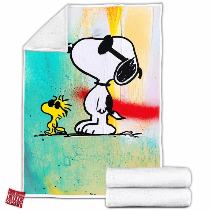 Snoopy and Woodstock Fleece Blanket