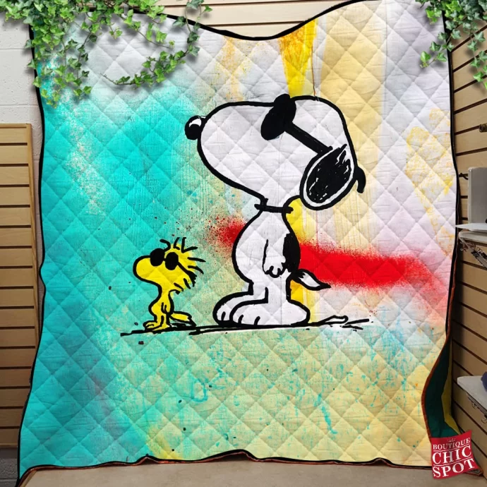 Snoopy and Woodstock Quilt Blanket