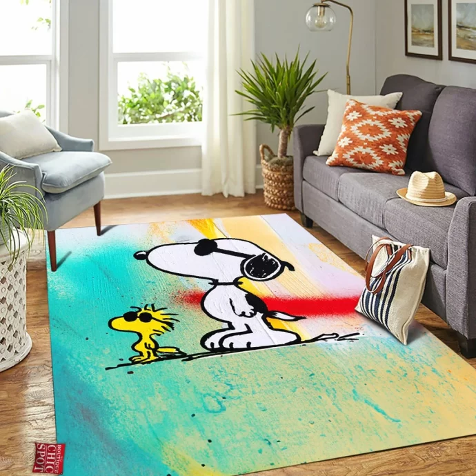 Snoopy and Woodstock Rectangle Rug