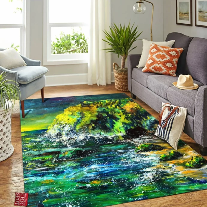 Sunset on Cliffs Rectangle Rug