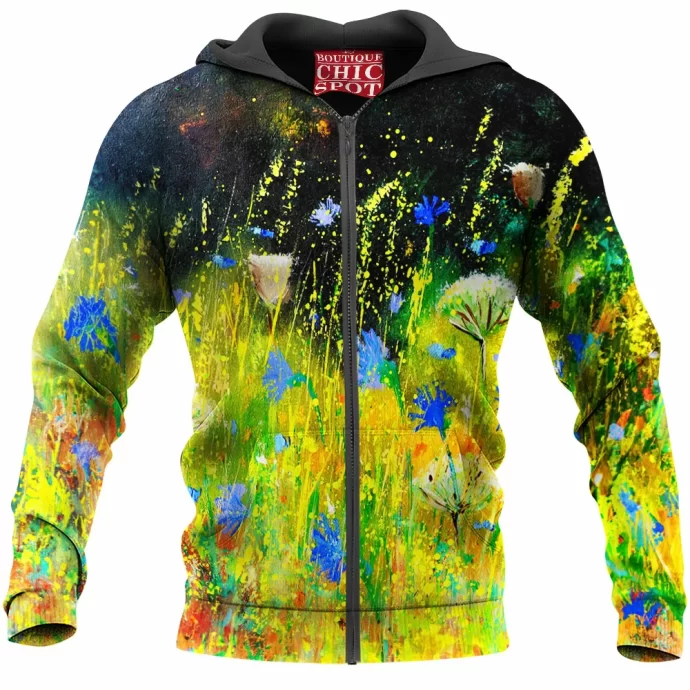 Wild Summer Flowers Zip Hoodie