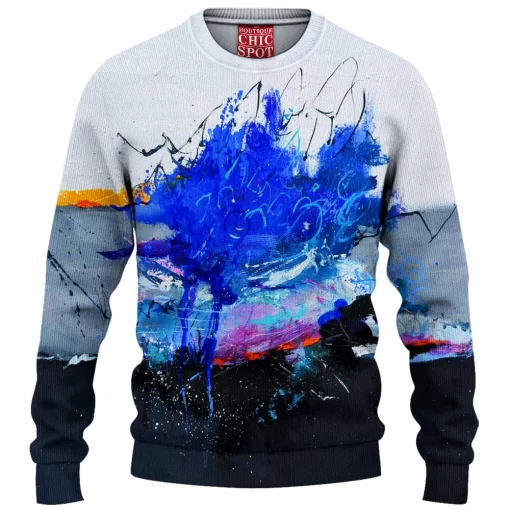 Abstract Bird Knitted Sweater