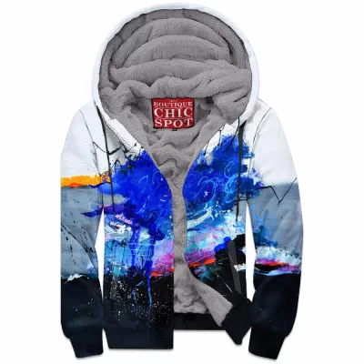 Abstract Zip-Fleece-Hoodie