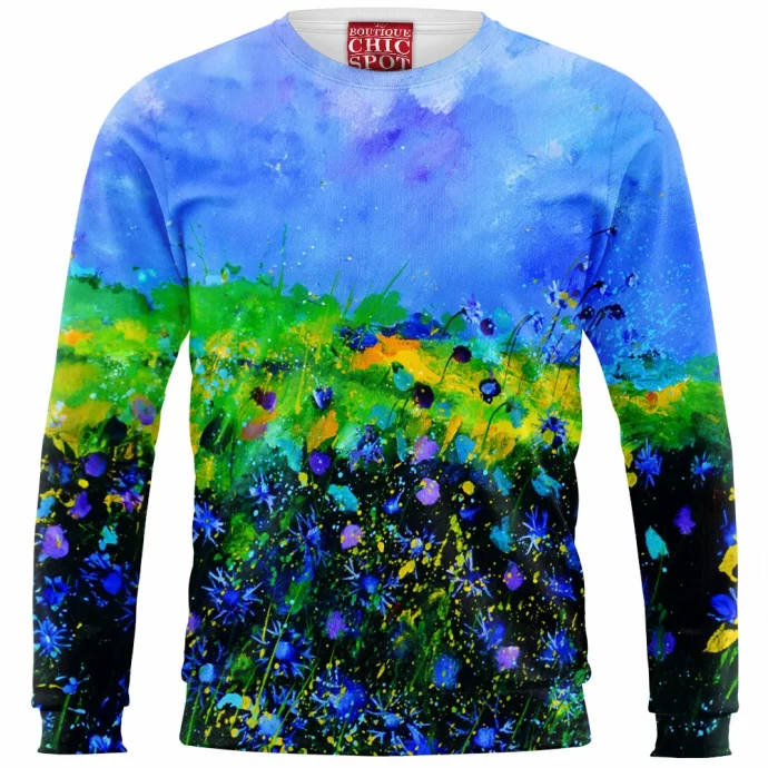 Blue Flowers Sweatshirt