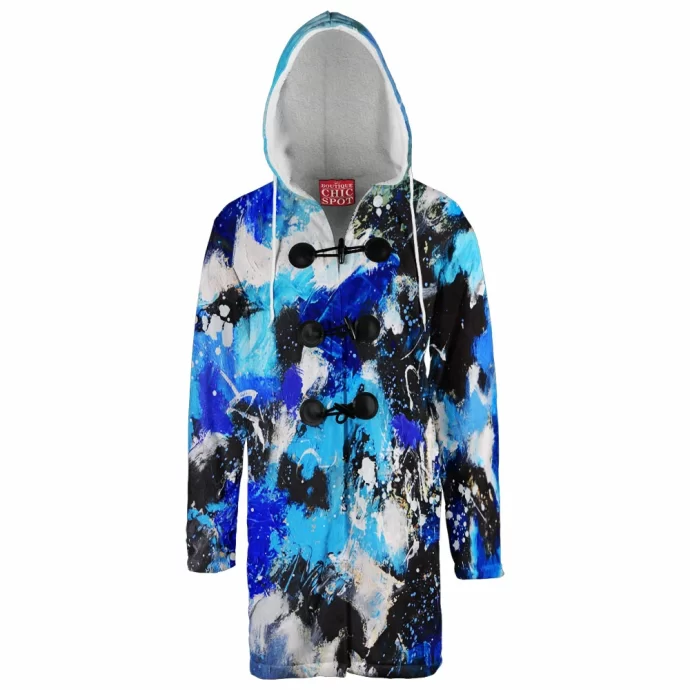 Happy Blue Hooded Cloak Coat