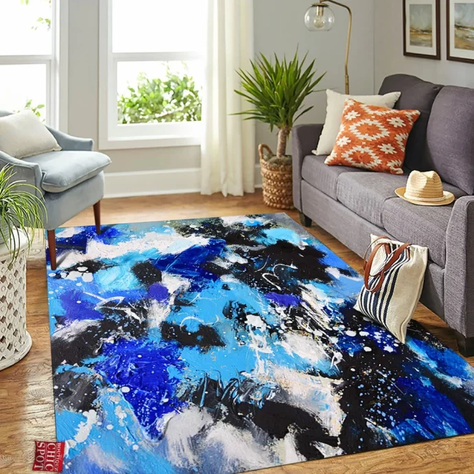 Happy Blue Rectangle Rug