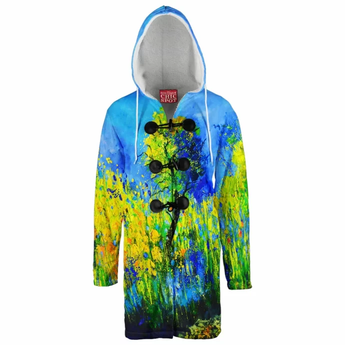 Summer Flowers Hooded Cloak Coat