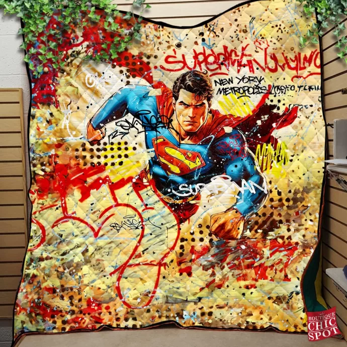 Superman Vintage Quilt Blanket