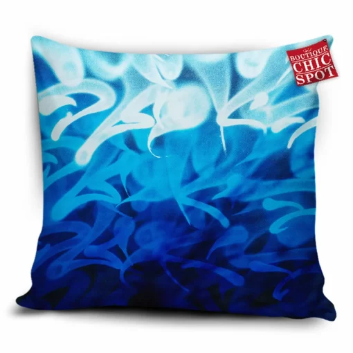 White Blue Pillow Cover