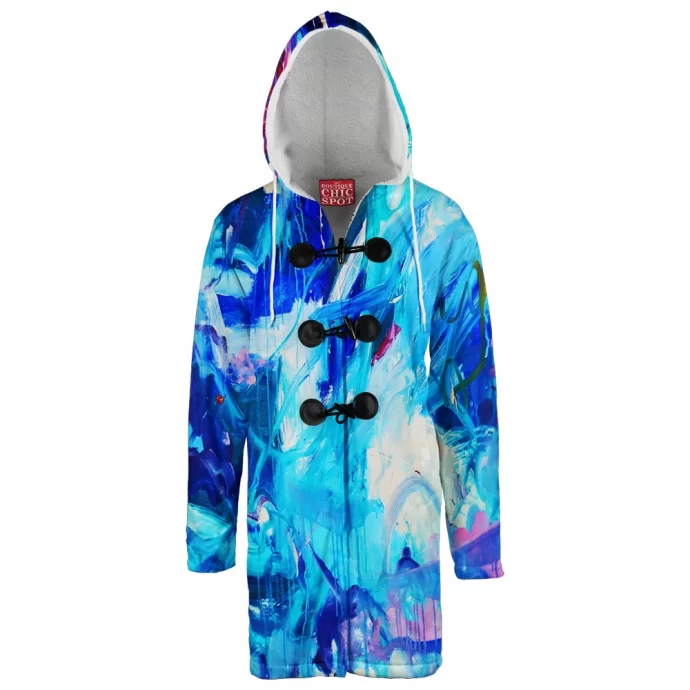 Blue Escape Hooded Cloak Coat