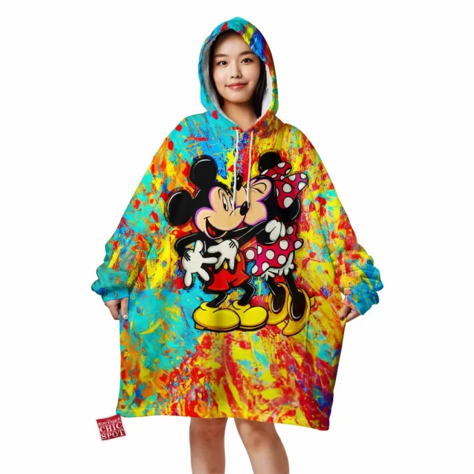 Mickey Mouse Minnie Mouse Blanket Hoodie