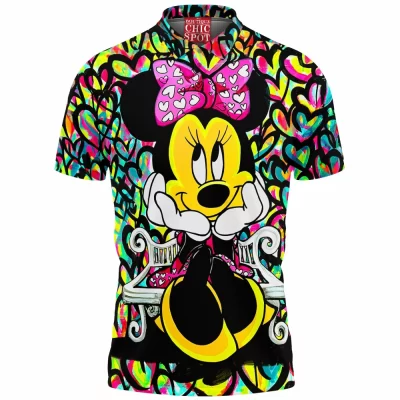 Animation Polo Shirt, Minnie Mouse Polo Shirt, Disney Polo Shirt
