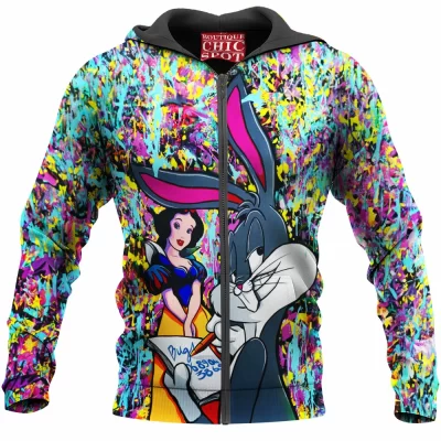 Bugs Bunny Zip-Hoodie, Cartoon Zip-Hoodie, Looney Tunes Zip-Hoodie
