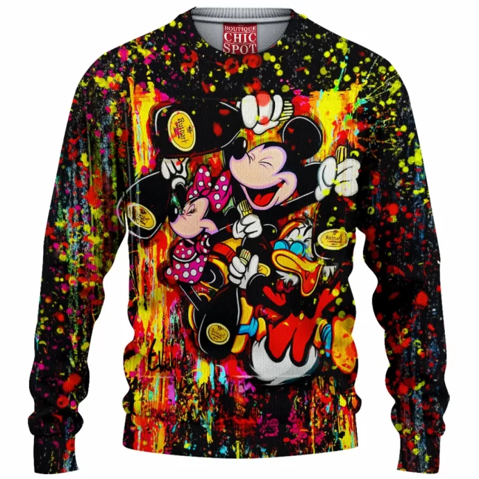 Mickey Mouse Minnie Mouse Knitted Sweater