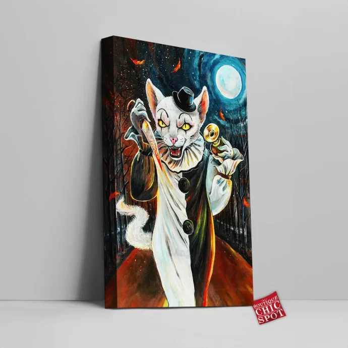 Cat Clown Canvas Wall Art