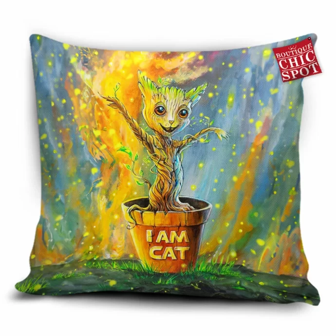 Groot x Cat Pillow Cover