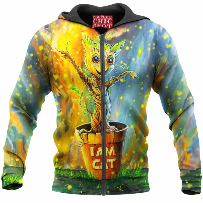 Groot x Cat Zip Hoodie