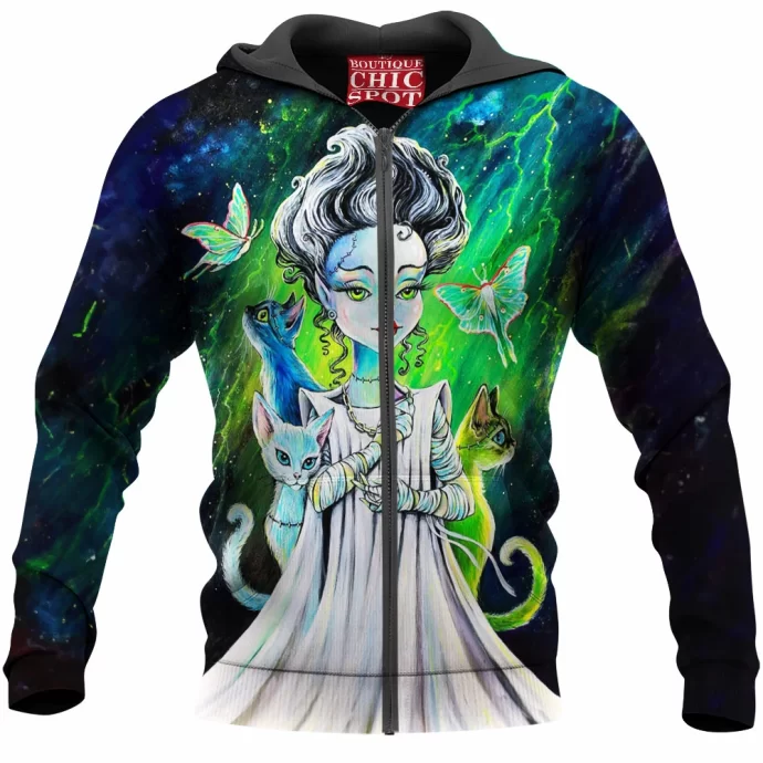 Corpse Bride of Frankenstein Her Cat s Zip Hoodie