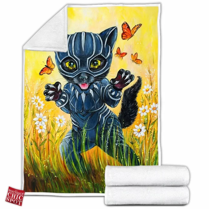 Kitty Black Panther Fleece Blanket