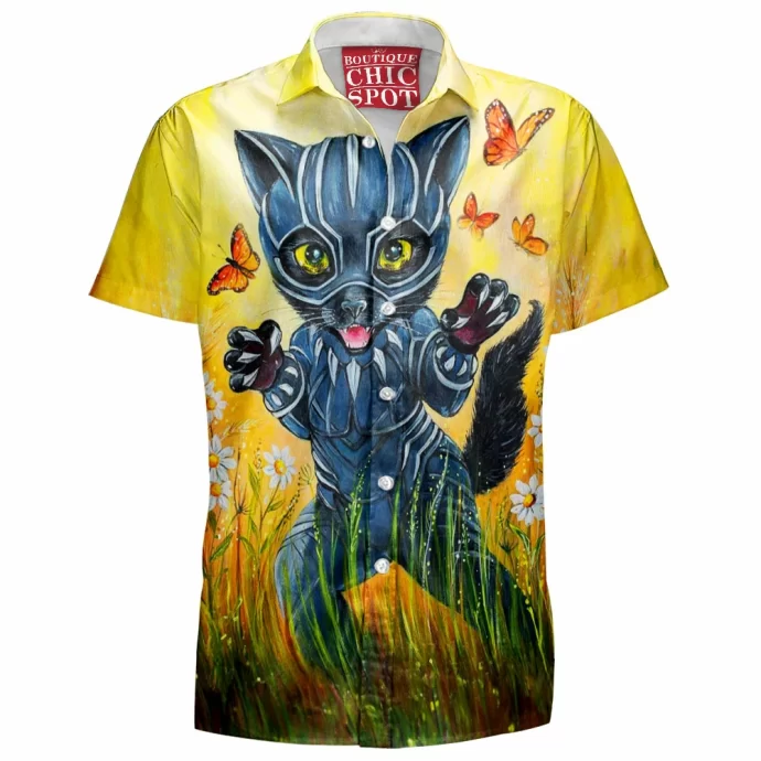 Kitty Black Panther Hawaiian Shirt