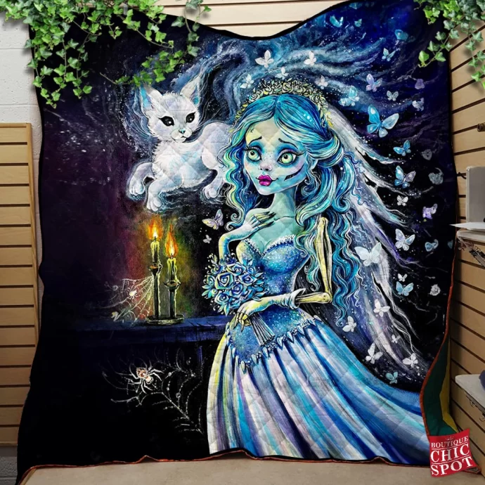 Corpse Bride Her Cat s Quilt Blanket