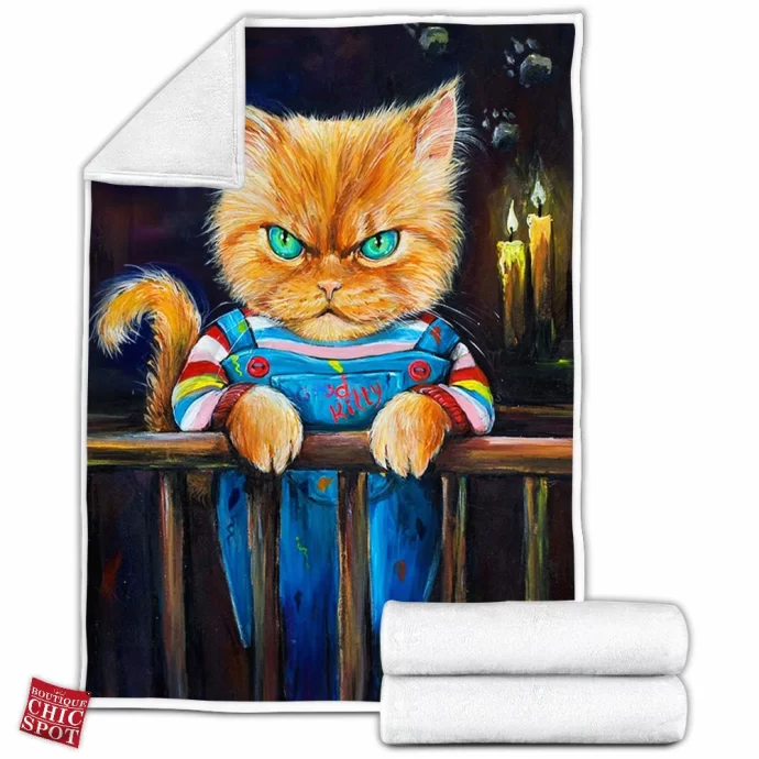 Chucky Childs Play Cat Fleece Blanket