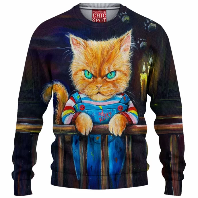 Chucky Childs Play Cat Knitted Sweater