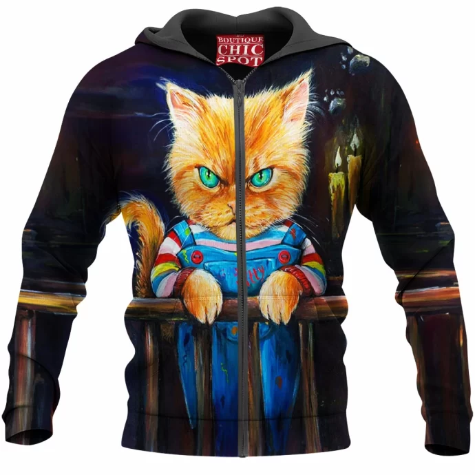 Chucky Childs Play Cat Zip Hoodie