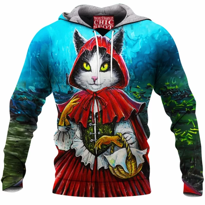 Red Riding Hood Cat Fleece Hoodie