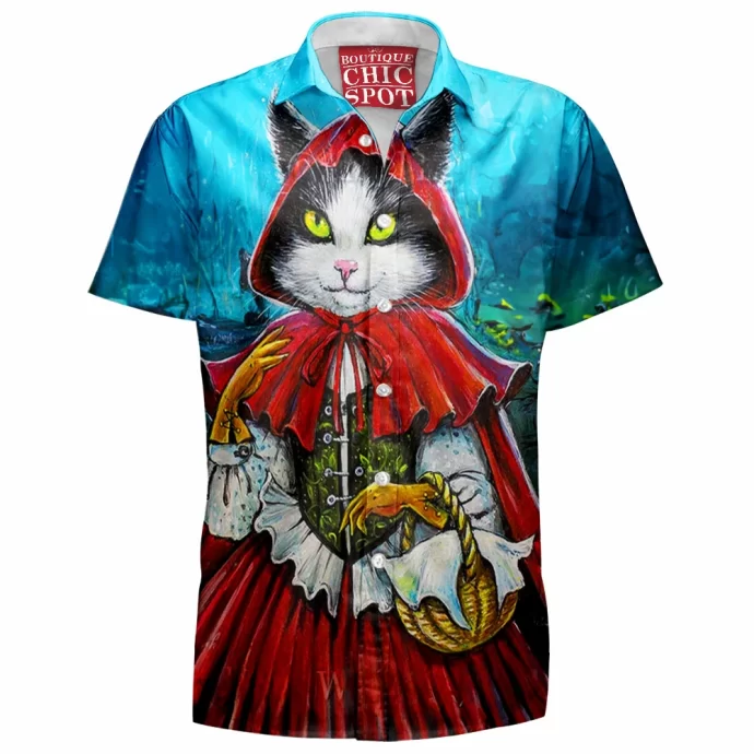 Red Riding Hood Cat Hawaiian Shirt