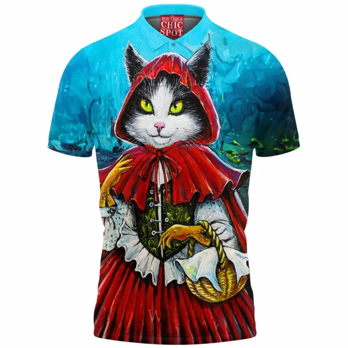 Red Riding Hood Cat Polo Shirt