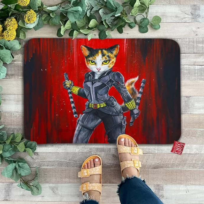 Black Widow Cat Doormat