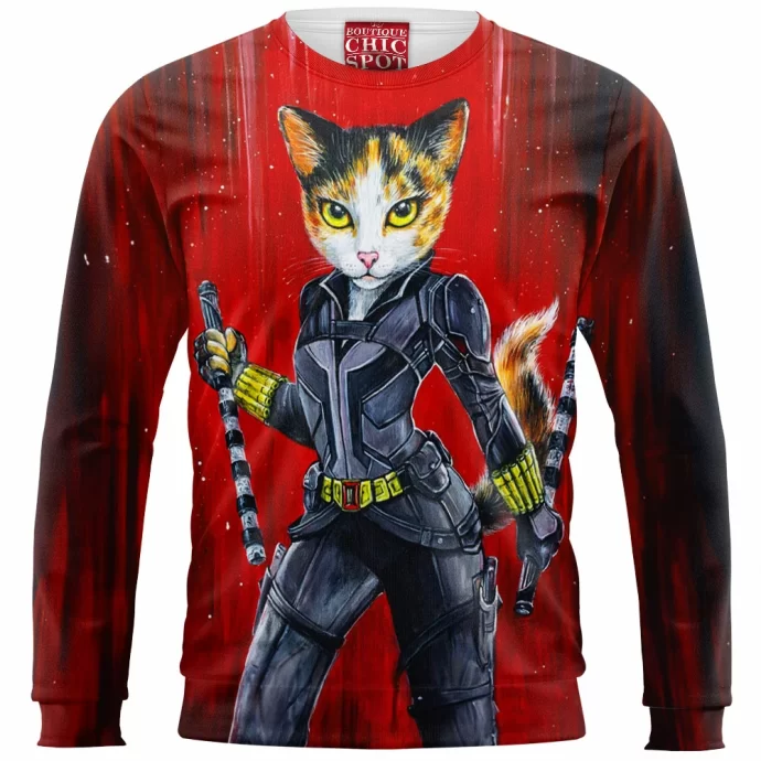 Black Widow Cat Sweatshirt