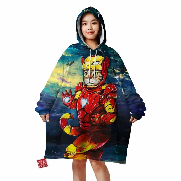 Iron Man Cat Blanket Hoodie