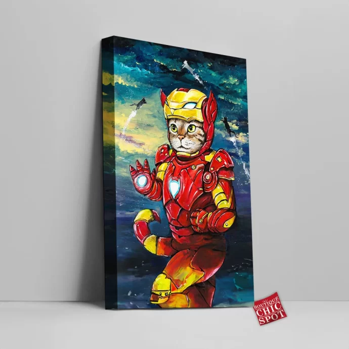 Iron Man Cat Canvas Wall Art