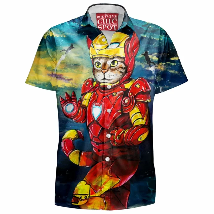 Iron Man Cat Hawaiian Shirt