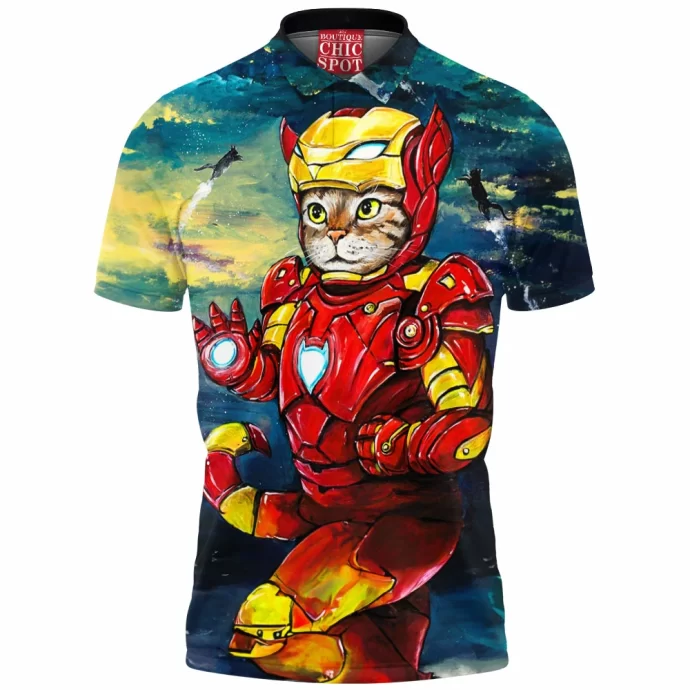 Iron Man Cat Polo Shirt