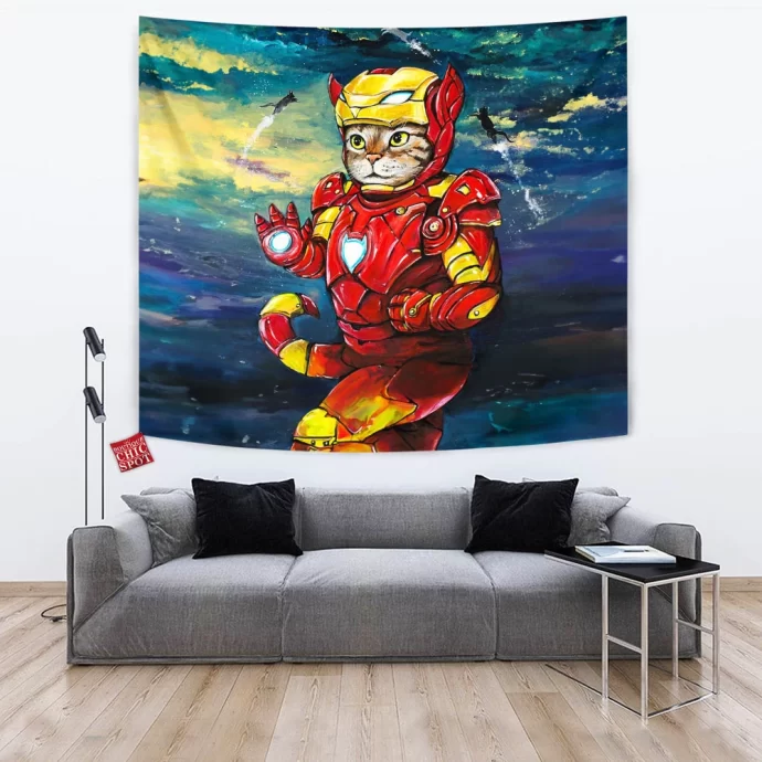 Iron Man Cat Tapestry